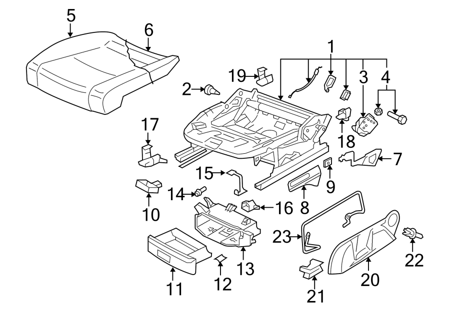 SEATS & TRACKS. FRONT SEAT COMPONENTS.