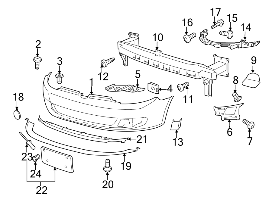 FRONT BUMPER & GRILLE. BUMPER & COMPONENTS.