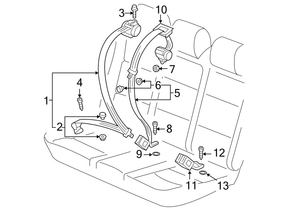 9RESTRAINT SYSTEMS. REAR SEAT BELTS.https://images.simplepart.com/images/parts/motor/fullsize/9279545.png