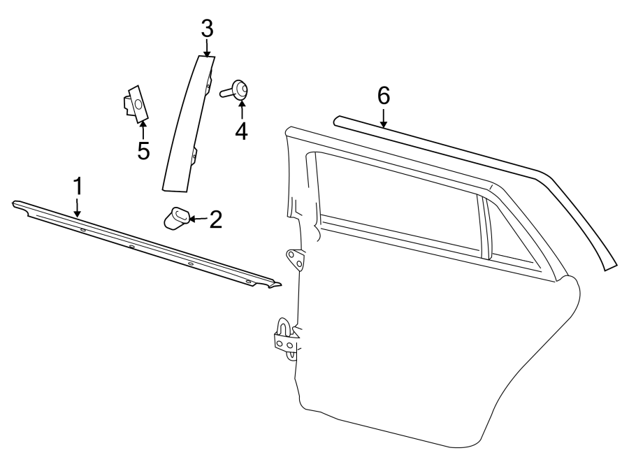 1Rear door. Exterior trim.https://images.simplepart.com/images/parts/motor/fullsize/9279730.png