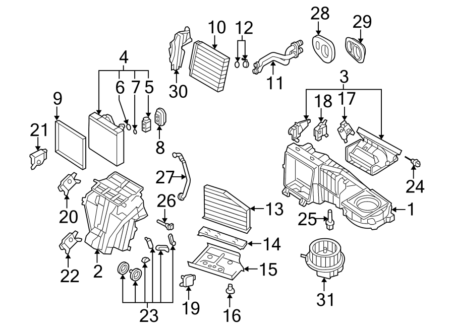 15AIR CONDITIONER & HEATER. EVAPORATOR & HEATER COMPONENTS.https://images.simplepart.com/images/parts/motor/fullsize/9280105.png