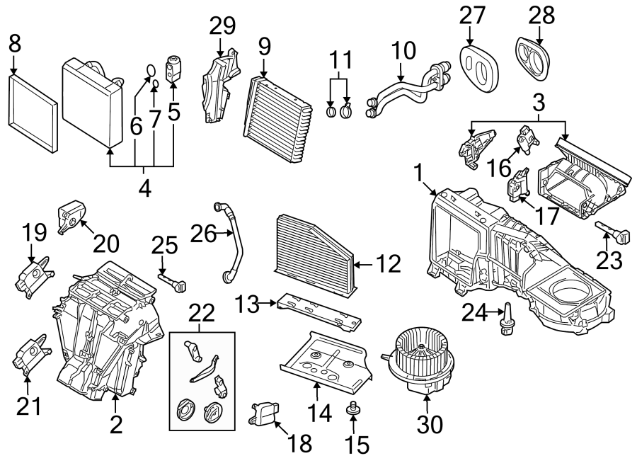 19AIR CONDITIONER & HEATER. EVAPORATOR & HEATER COMPONENTS.https://images.simplepart.com/images/parts/motor/fullsize/9280110.png