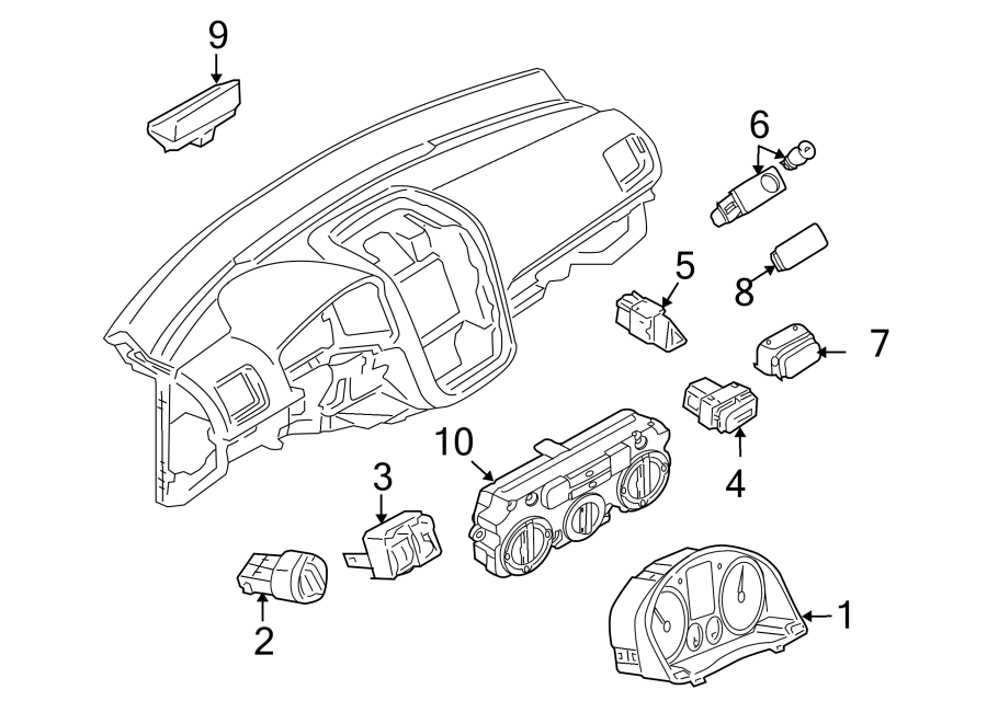 INSTRUMENT PANEL. CLUSTER & SWITCHES.