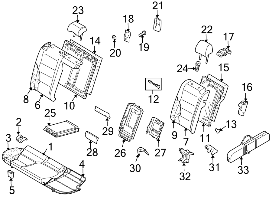 SEATS & TRACKS. REAR SEAT COMPONENTS.