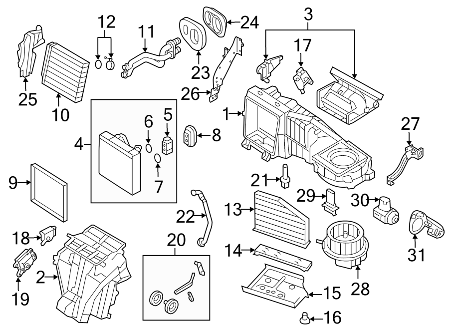 18AIR CONDITIONER & HEATER. EVAPORATOR & HEATER COMPONENTS.https://images.simplepart.com/images/parts/motor/fullsize/9281110.png