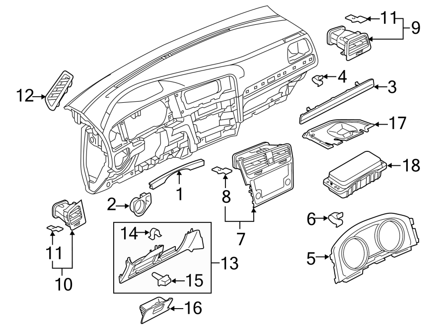 INSTRUMENT PANEL COMPONENTS.