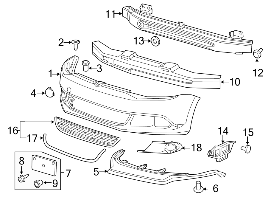 9FRONT BUMPER & GRILLE. BUMPER & COMPONENTS.https://images.simplepart.com/images/parts/motor/fullsize/9283005.png