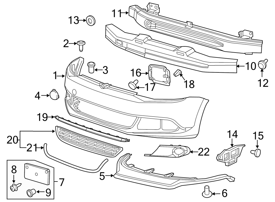 9FRONT BUMPER & GRILLE. BUMPER & COMPONENTS.https://images.simplepart.com/images/parts/motor/fullsize/9283011.png