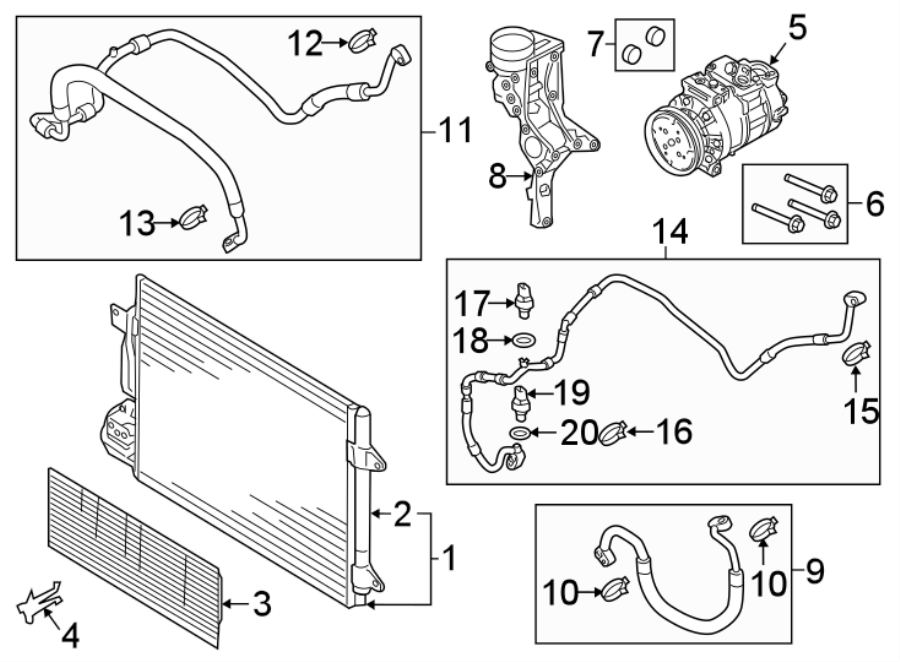 14AIR CONDITIONER & HEATER. COMPRESSOR & LINES. CONDENSER.https://images.simplepart.com/images/parts/motor/fullsize/9283131.png