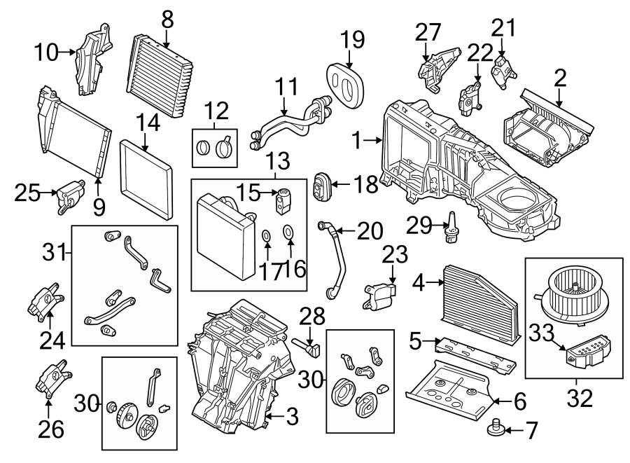 30AIR CONDITIONER & HEATER. EVAPORATOR & HEATER COMPONENTS.https://images.simplepart.com/images/parts/motor/fullsize/9283137.png