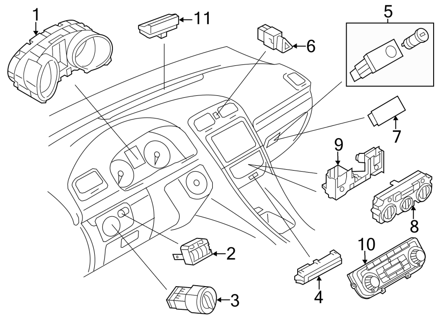 INSTRUMENT PANEL. CLUSTER & SWITCHES.