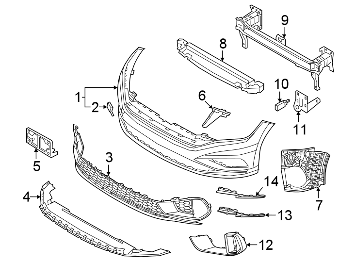 11Front bumper & grille. Bumper & components.https://images.simplepart.com/images/parts/motor/fullsize/9284008.png