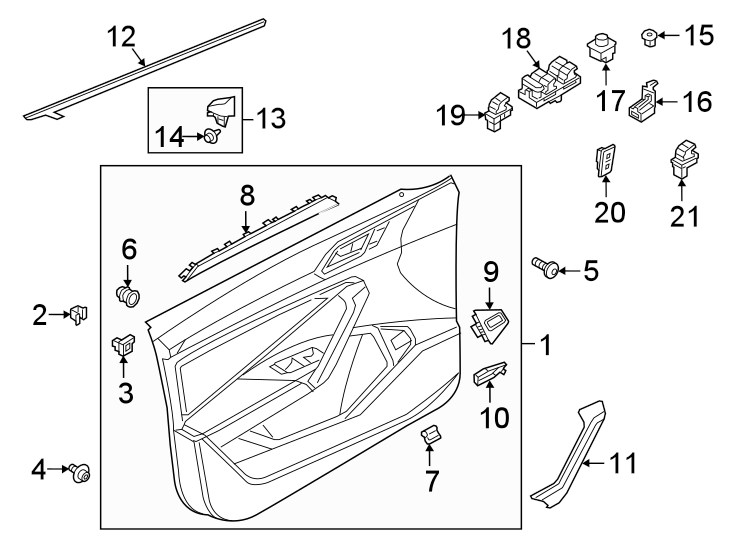 Front door. Trunk lid. Interior trim.