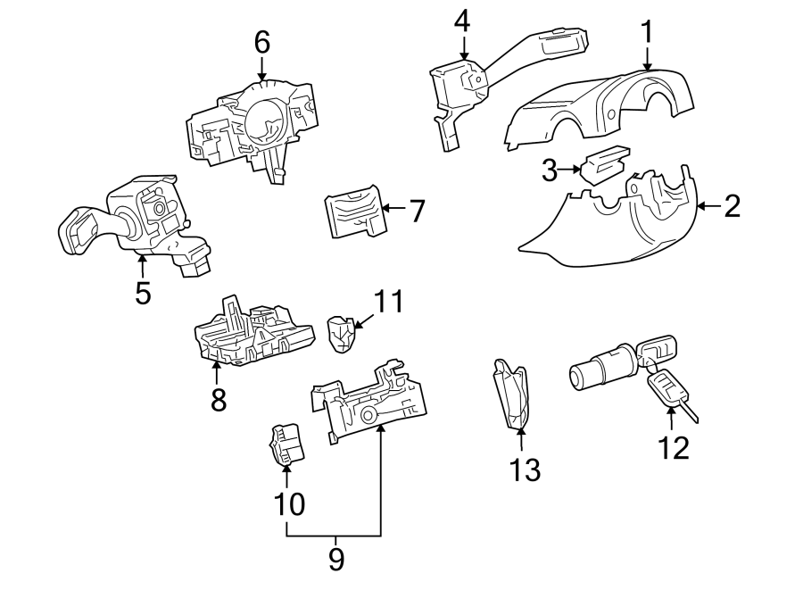 11STEERING COLUMN. SHROUD. SWITCHES & LEVERS.https://images.simplepart.com/images/parts/motor/fullsize/9290360.png