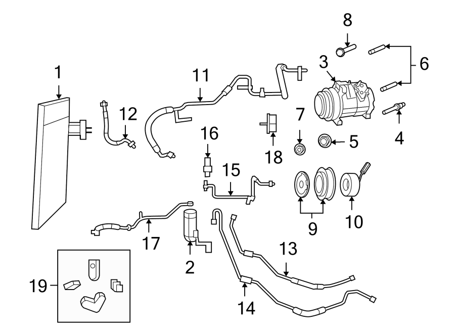 13AIR CONDITIONER & HEATER. COMPRESSOR & LINES. CONDENSER.https://images.simplepart.com/images/parts/motor/fullsize/9295110.png