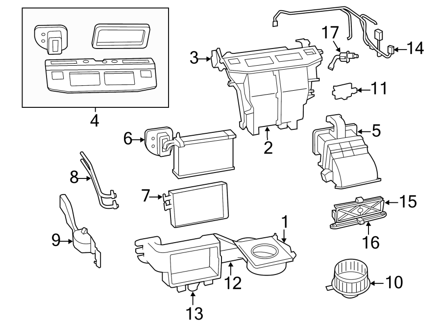 3AIR CONDITIONER & HEATER. EVAPORATOR & HEATER COMPONENTS.https://images.simplepart.com/images/parts/motor/fullsize/9295120.png