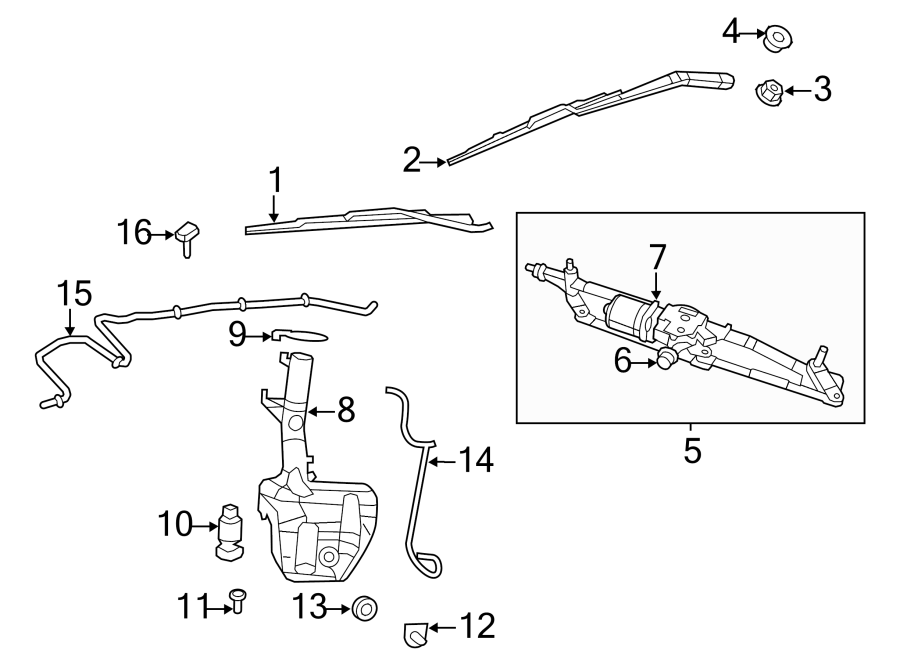 WINDSHIELD. WIPER & WASHER COMPONENTS.