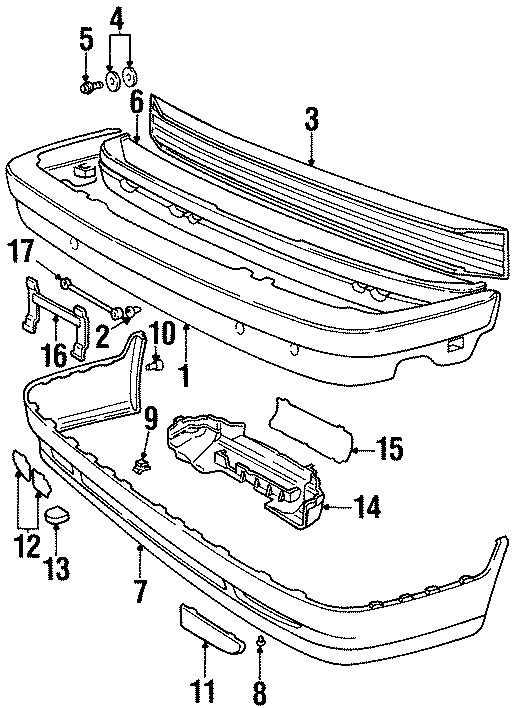 11FRONT BUMPER. BUMPER & COMPONENTS.https://images.simplepart.com/images/parts/motor/fullsize/9709015.png