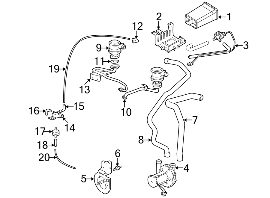 1Emission system. Radiator support. Emission components.https://images.simplepart.com/images/parts/motor/fullsize/9711220.png