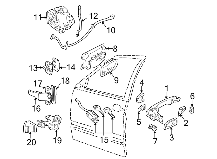 14FRONT DOOR. LOCK & HARDWARE.https://images.simplepart.com/images/parts/motor/fullsize/9711495.png