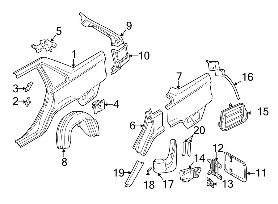 18Exterior trim. Quarter panel & components.https://images.simplepart.com/images/parts/motor/fullsize/9711540.png