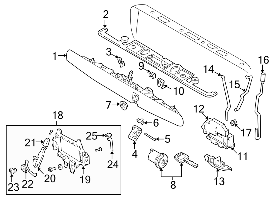 15Lift gate. Lock & hardware.https://images.simplepart.com/images/parts/motor/fullsize/9711700.png