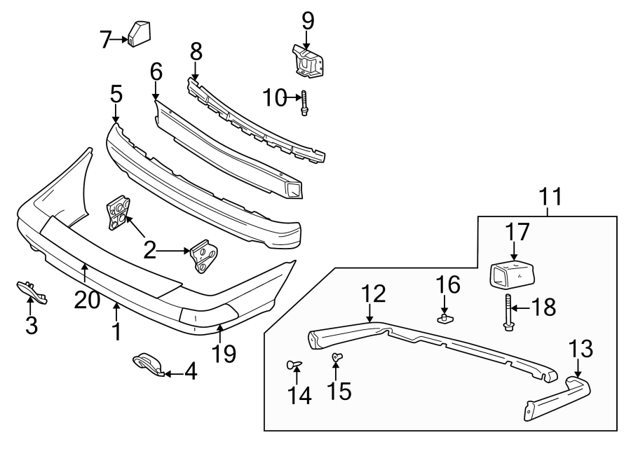 6REAR BUMPER. BUMPER & COMPONENTS.https://images.simplepart.com/images/parts/motor/fullsize/9711770.png