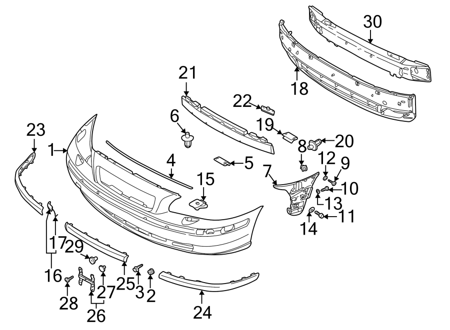 3Front bumper & grille. Bumper & components.https://images.simplepart.com/images/parts/motor/fullsize/9712020.png