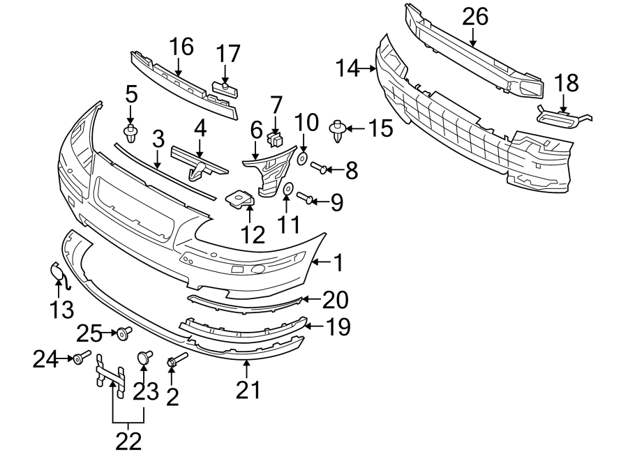 2Front bumper & grille. Bumper & components.https://images.simplepart.com/images/parts/motor/fullsize/9712022.png