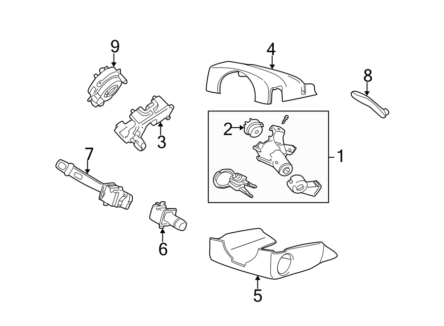 8STEERING COLUMN. SHROUD. SWITCHES & LEVERS.https://images.simplepart.com/images/parts/motor/fullsize/9712315.png