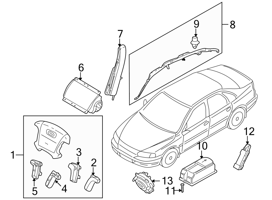 3RESTRAINT SYSTEMS. AIR BAG COMPONENTS.https://images.simplepart.com/images/parts/motor/fullsize/9712400.png