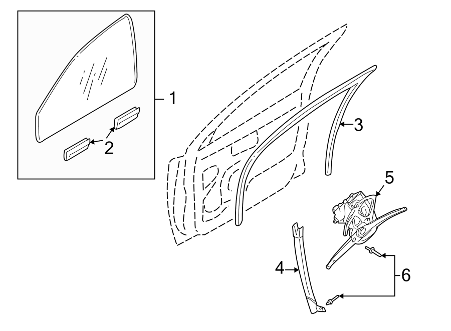 1Front door. Glass & hardware.https://images.simplepart.com/images/parts/motor/fullsize/9712540.png