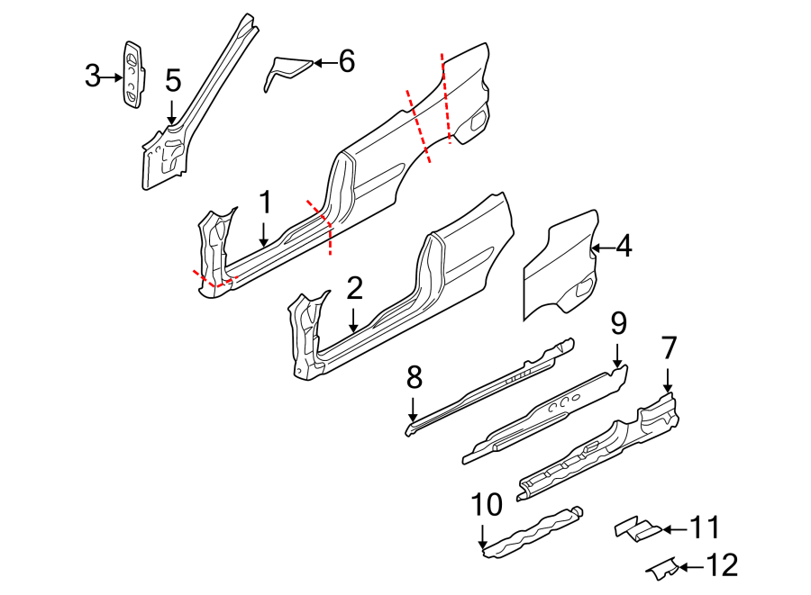 3PILLARS. ROCKER & FLOOR. HINGE PILLAR. UNISIDE.https://images.simplepart.com/images/parts/motor/fullsize/9713457.png