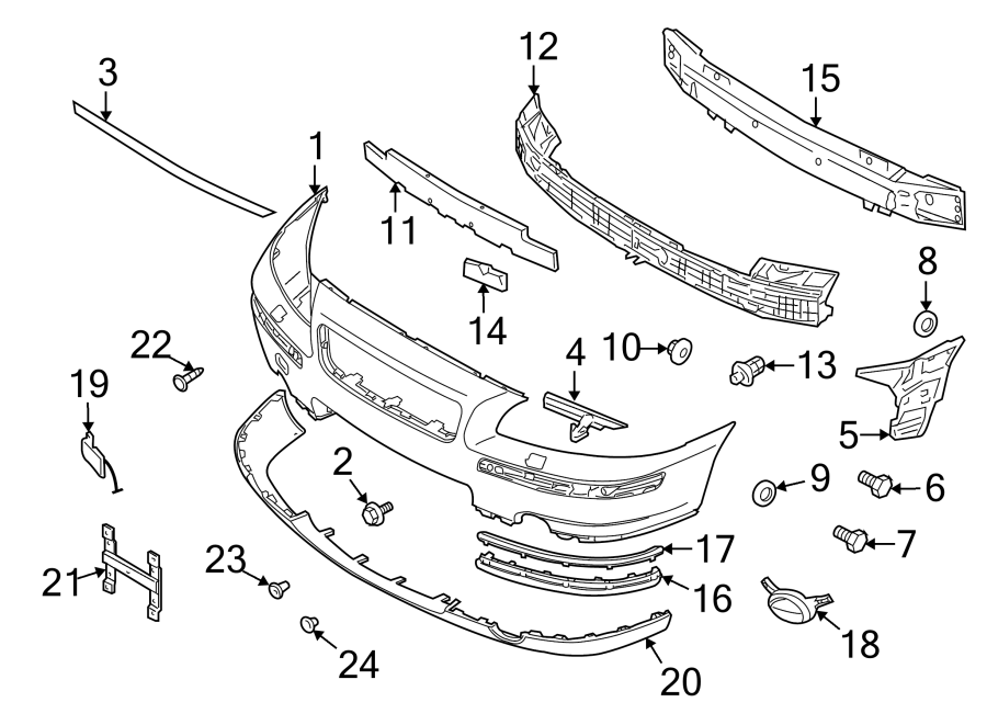 2FRONT BUMPER & GRILLE. BUMPER & COMPONENTS.https://images.simplepart.com/images/parts/motor/fullsize/9715002.png