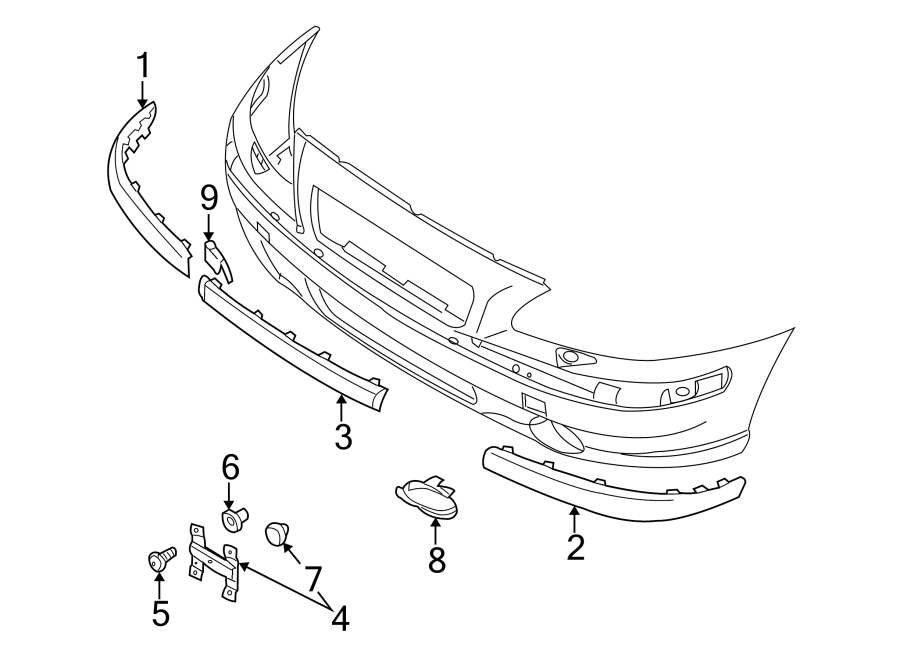 5Front bumper & grille. Exterior trim.https://images.simplepart.com/images/parts/motor/fullsize/9715020.png