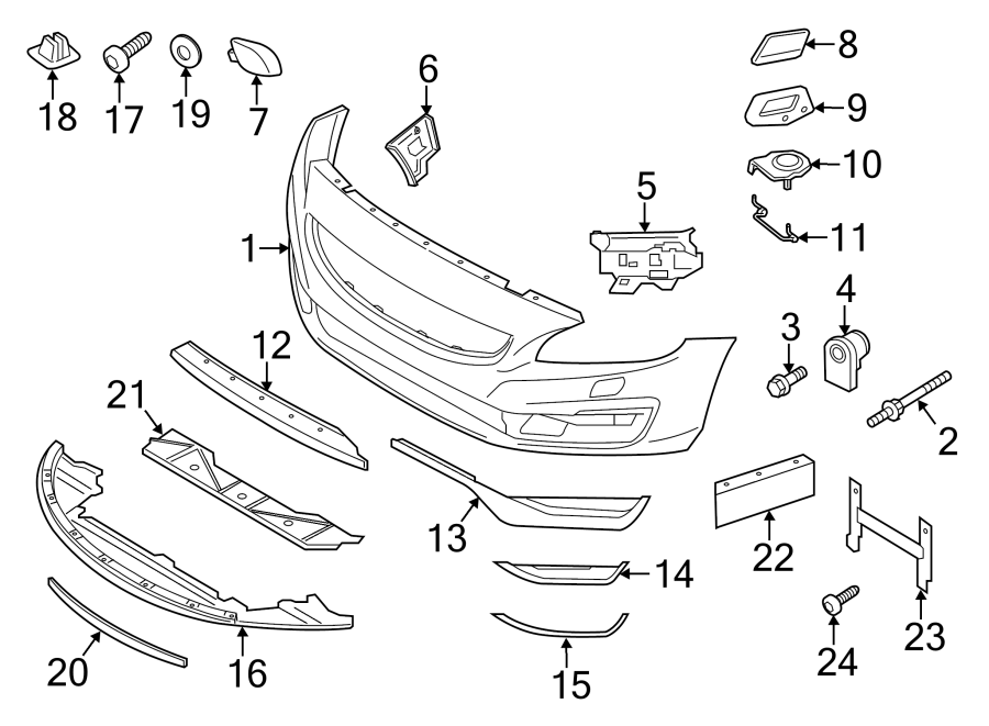 23Front bumper & grille. Bumper & components.https://images.simplepart.com/images/parts/motor/fullsize/9716006.png