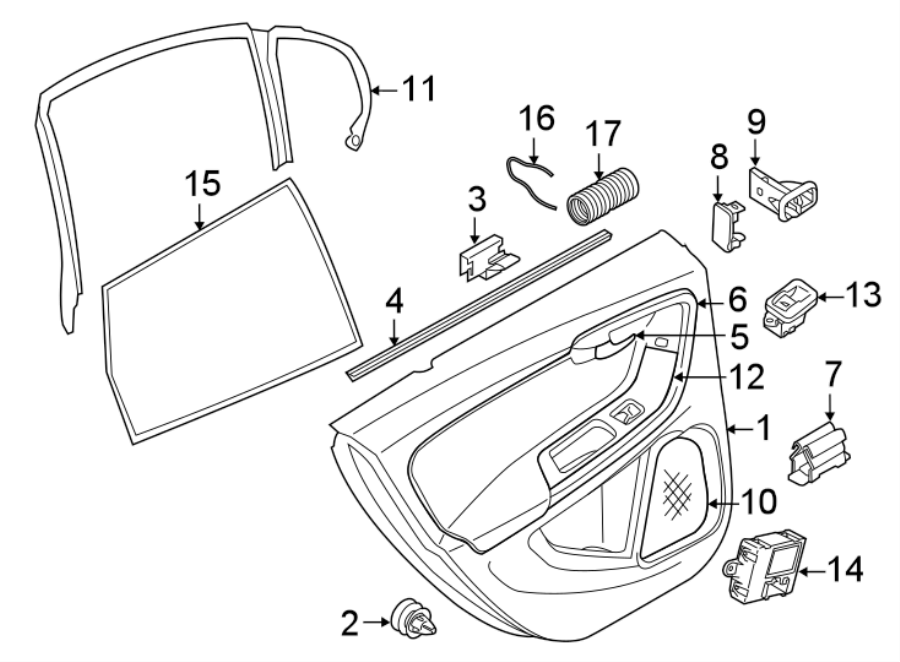 REAR DOOR. INTERIOR TRIM.