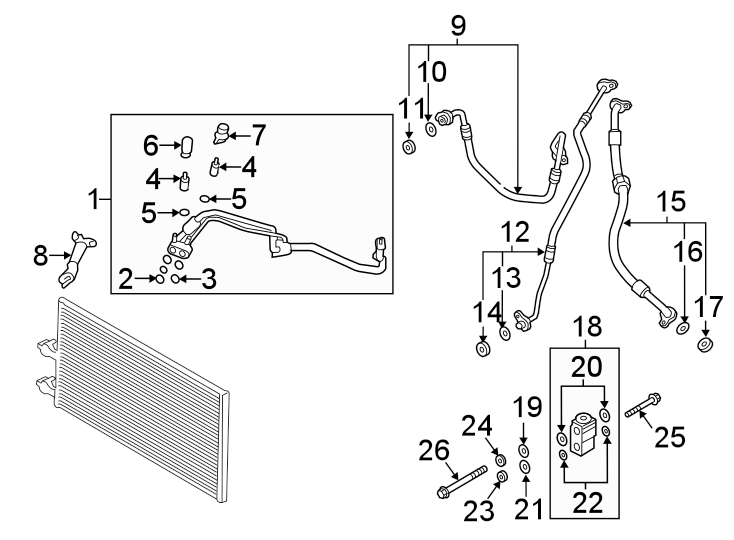 7AIR CONDITIONER & HEATER. COMPRESSOR & LINES. CONDENSER.https://images.simplepart.com/images/parts/motor/fullsize/9719130.png