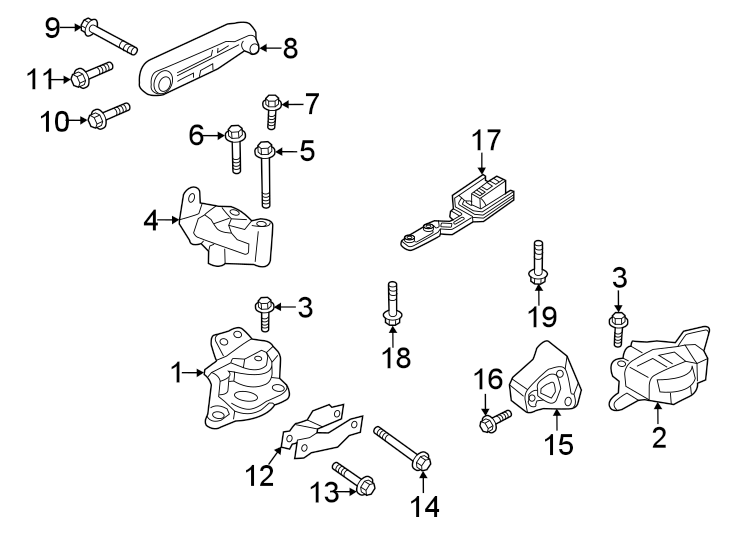 1Engine / transaxle. Engine & TRANS mounting.https://images.simplepart.com/images/parts/motor/fullsize/9719307.png