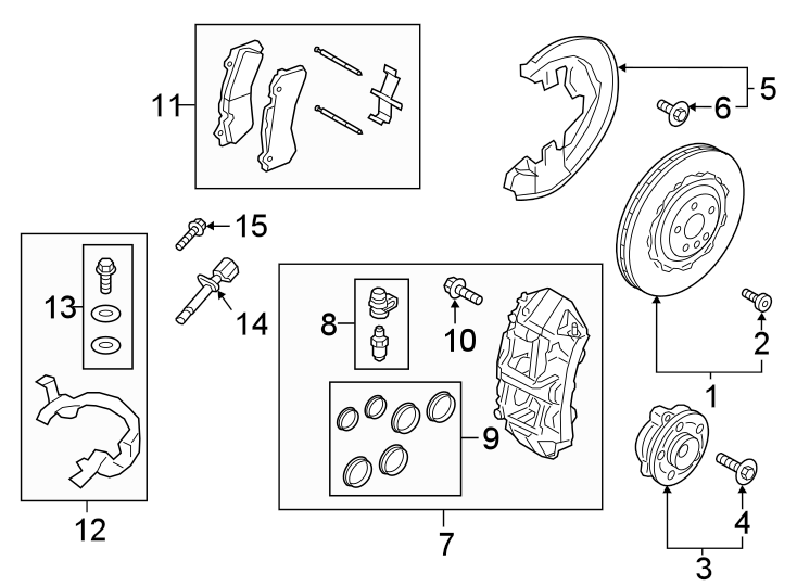 7Front suspension. Brake components.https://images.simplepart.com/images/parts/motor/fullsize/9719407.png