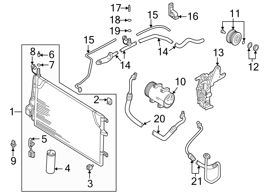 17AIR CONDITIONER & HEATER. COMPRESSOR & LINES. CONDENSER.https://images.simplepart.com/images/parts/motor/fullsize/9720070.png