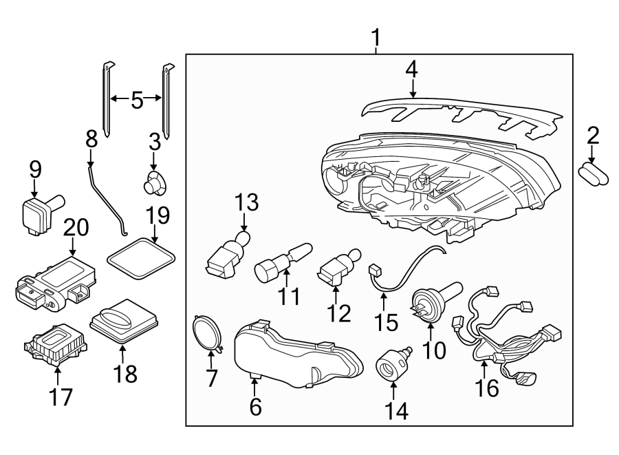 1FRONT LAMPS. HEADLAMP COMPONENTS.https://images.simplepart.com/images/parts/motor/fullsize/9721015.png