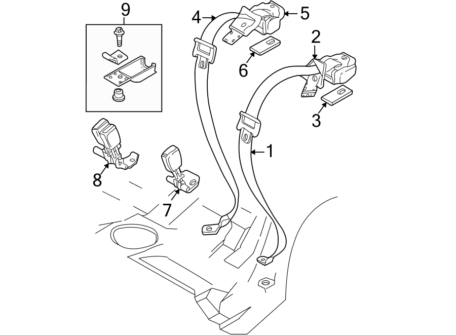 9RESTRAINT SYSTEMS. REAR SEAT BELTS.https://images.simplepart.com/images/parts/motor/fullsize/9725440.png