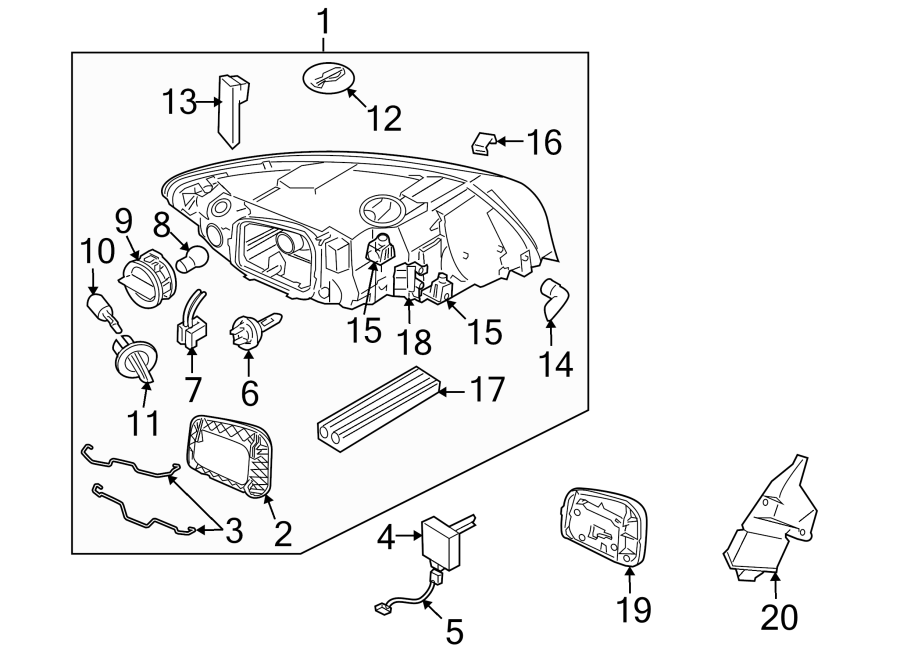 17FRONT LAMPS. HEADLAMP COMPONENTS.https://images.simplepart.com/images/parts/motor/fullsize/9726028.png