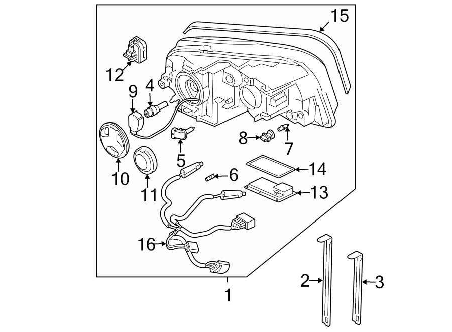 9FRONT LAMPS. HEADLAMP COMPONENTS.https://images.simplepart.com/images/parts/motor/fullsize/9730025.png