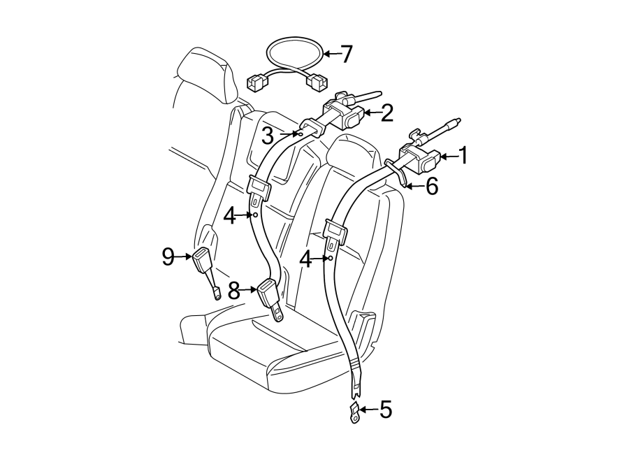 3RESTRAINT SYSTEMS. REAR SEAT BELTS.https://images.simplepart.com/images/parts/motor/fullsize/9730445.png