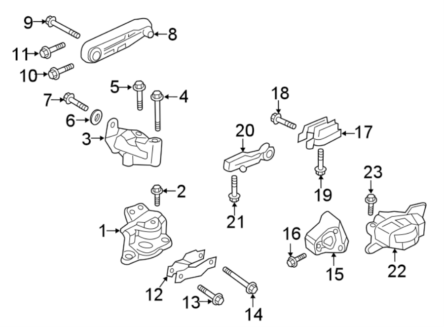 1ENGINE / TRANSAXLE. ENGINE & TRANS MOUNTING.https://images.simplepart.com/images/parts/motor/fullsize/9731300.png