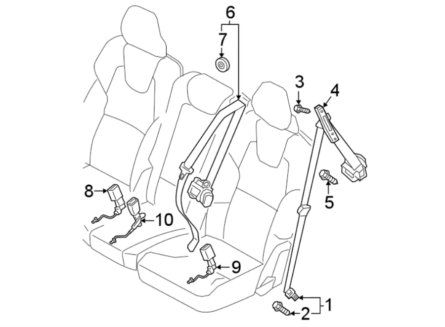 2RESTRAINT SYSTEMS. SECOND ROW SEAT BELTS.https://images.simplepart.com/images/parts/motor/fullsize/9731484.png