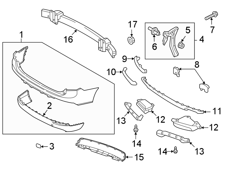 12Rear bumper. Bumper & components.https://images.simplepart.com/images/parts/motor/fullsize/9731827.png