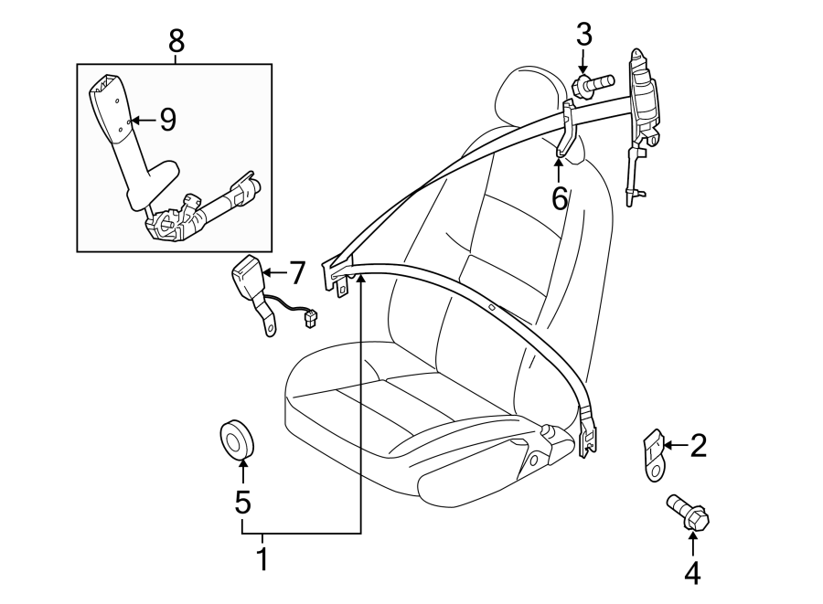 4RESTRAINT SYSTEMS. FRONT SEAT BELTS.https://images.simplepart.com/images/parts/motor/fullsize/9735350.png